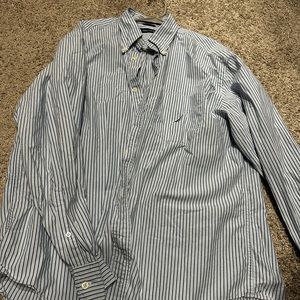 stripes button up shirt